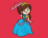 Coloring page Princess with sunshade painted byPiaaa