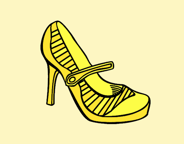 Coloring page Sport heel shoes painted bylorna