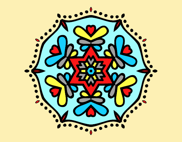 Coloring page Symmetric mandala painted byANIA2