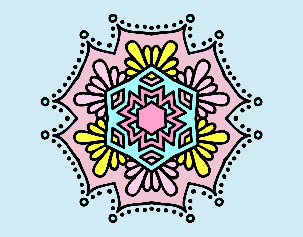 Coloring page Symmetrical flower mandala painted byANIA2