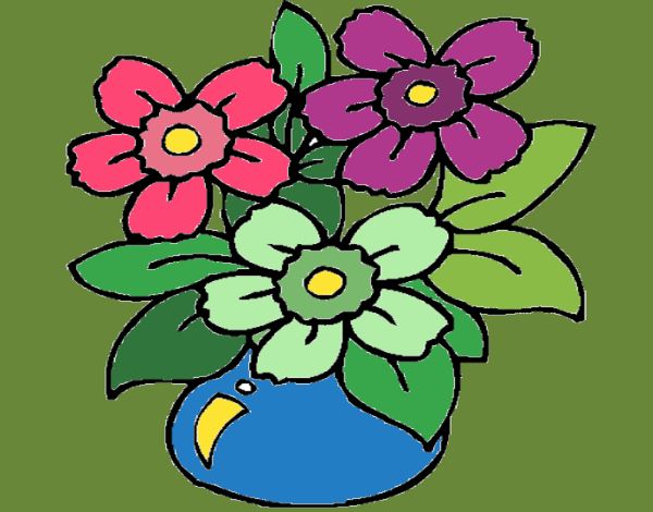 Coloring page Vase of flowers painted byNita