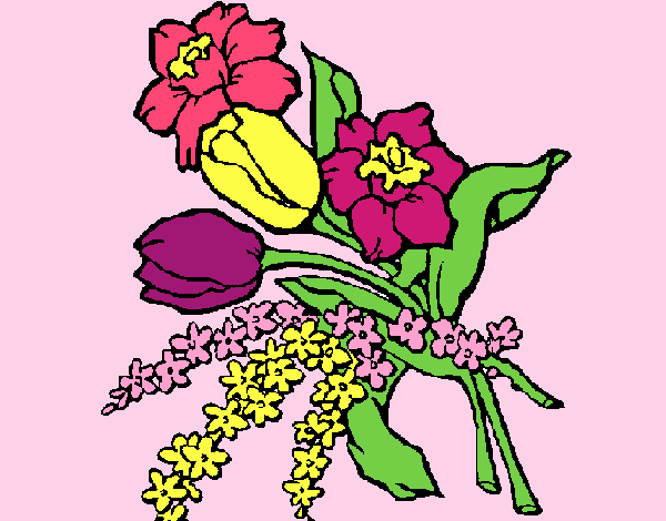 Coloring page Bunch of flowers painted bylorna