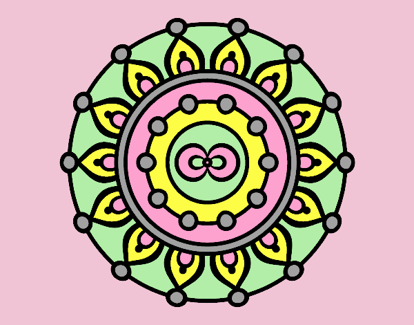 Coloring page Mandala meditation painted bylorna