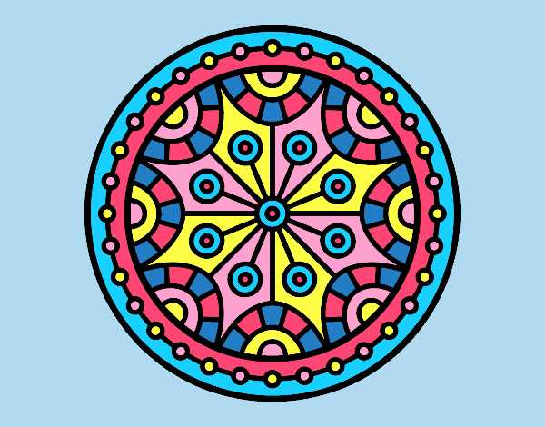 Coloring page Mandala mental balance painted bylorna