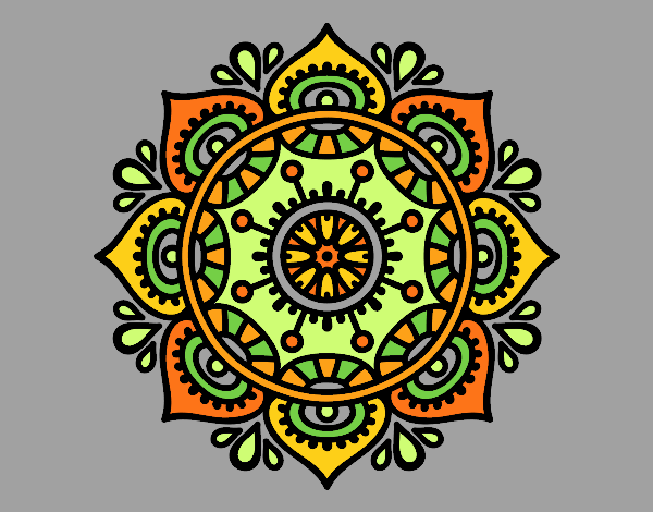 Coloring page Mandala to relax painted bylorna