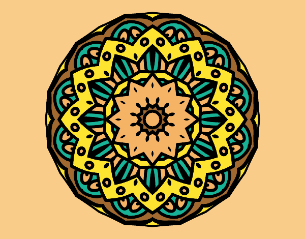 Coloring page Modernist mandala painted bylorna
