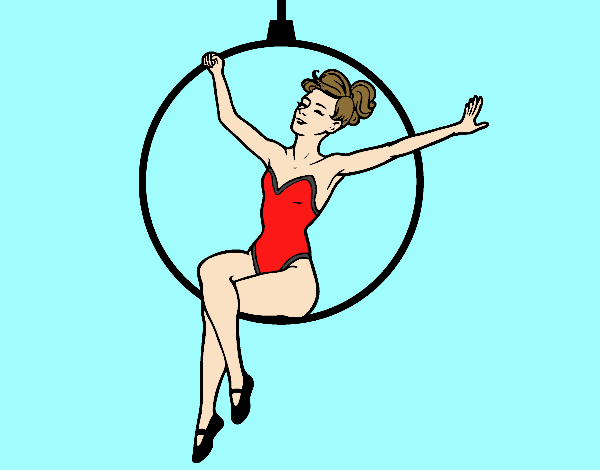 Coloring page Trapeze woman painted bylorna
