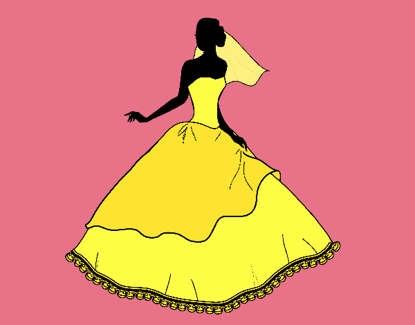Coloring page Wedding dress painted bySkye