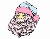 Coloring page Face of Santa Claus for Christmas painted byJingle