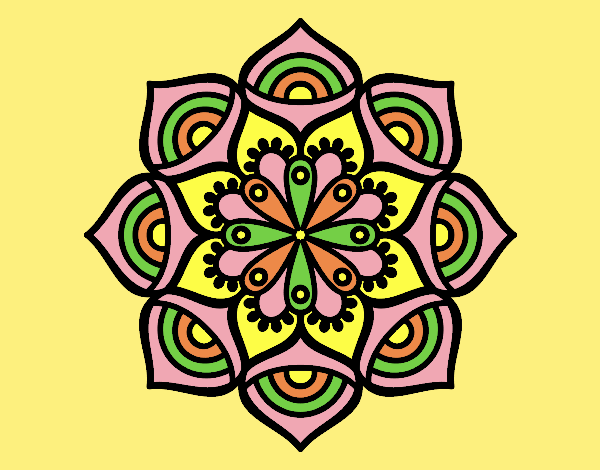 Coloring page Mandala exponential growth painted bylorna