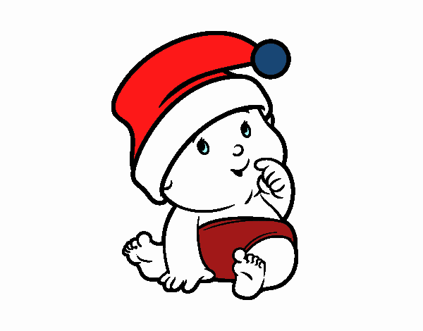 Coloring page Baby with Santa Claus Hat painted byDaisy66