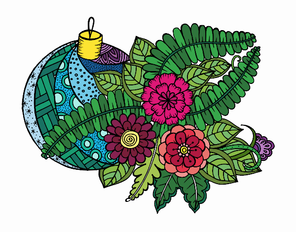 Coloring page Christmas ball with decoration painted bySkye