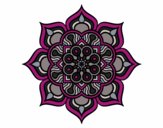 Coloring page Mandala flower of fire painted bycyn71