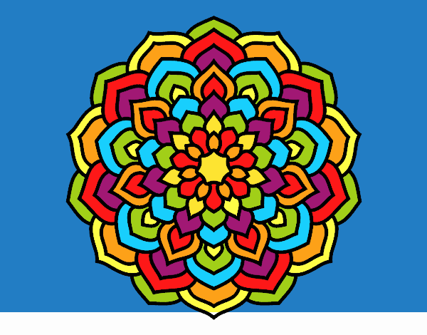 Coloring page Mandala flower petals painted byMariah