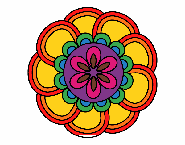 Coloring page Mandala petals painted byMariah