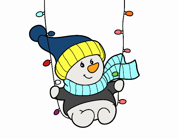 Coloring page Snowman swinging painted byDaisy66