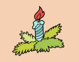 Coloring page Xmas candle painted byChantal