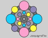Coloring page Mandala with round painted bylorna