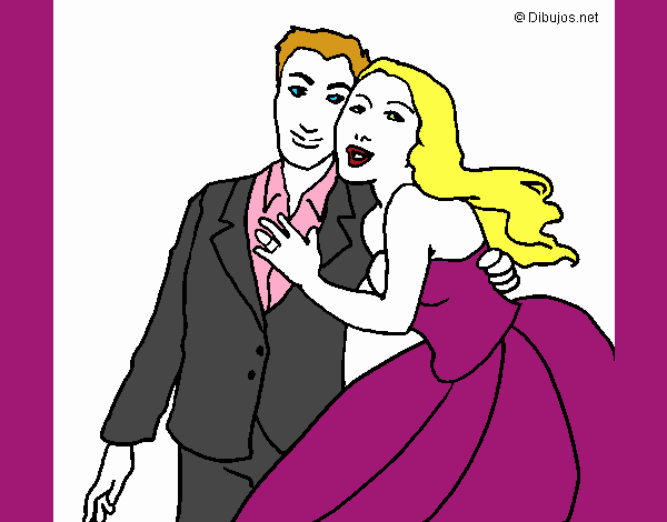 Coloring page The bride and groom painted byDaisy66