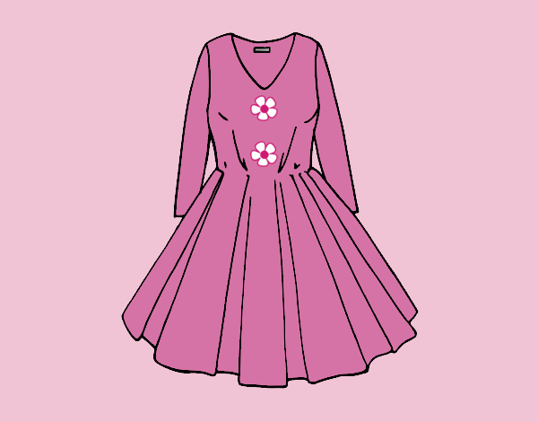 Coloring page Dress with full skirt painted byLornaAnia