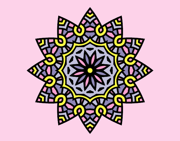 Coloring page Mandala flowery star painted byLornaAnia