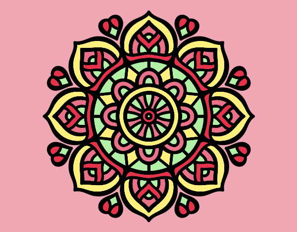 Coloring page Mandala for mental concentration painted byAniaLorna