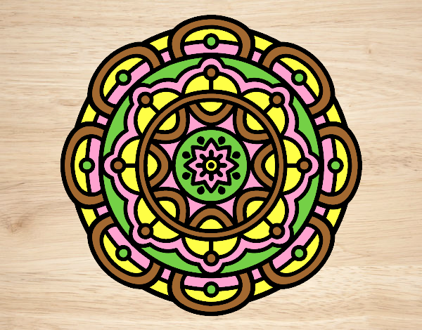 Coloring page Mandala for mental relaxation painted byAniaLorna