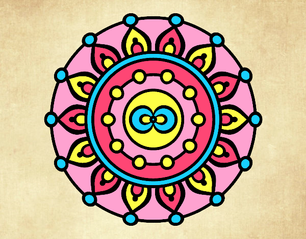 Coloring page Mandala meditation painted byAniaLorna