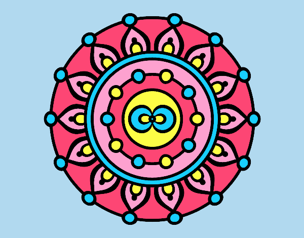 Coloring page Mandala meditation painted byLornaAnia