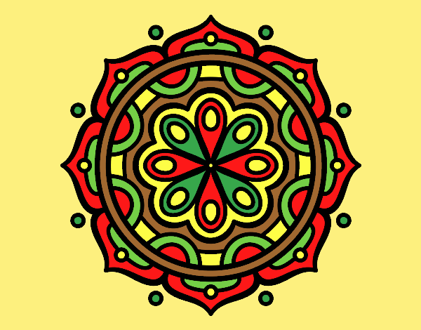 Coloring page Mandala to meditate painted byLornaAnia