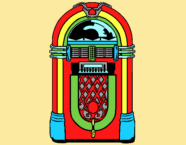 Coloring page 1950s jukebox painted byLornaAnia