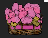 Coloring page Basket of flowers 12 painted byJena