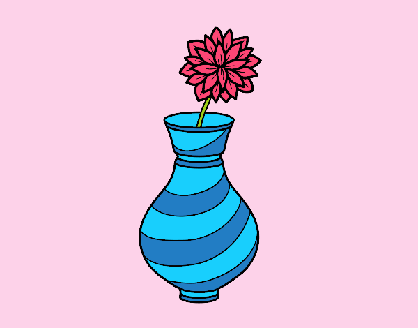 Coloring page Chrysanthemum in a vase painted byLornaAnia