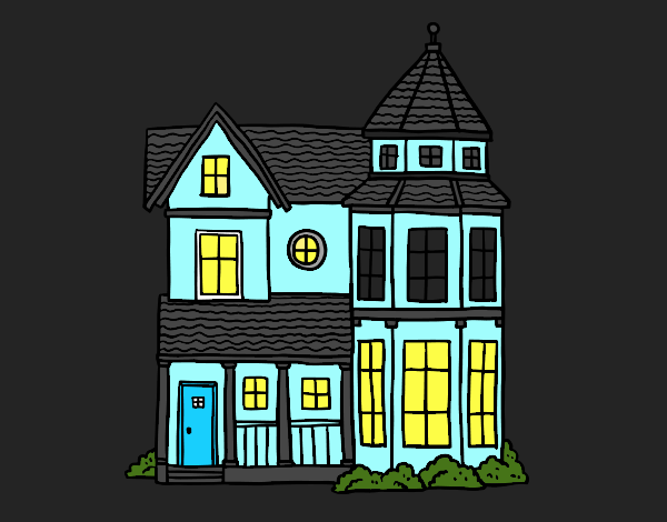 Coloring page Classical manor house painted bynayrb