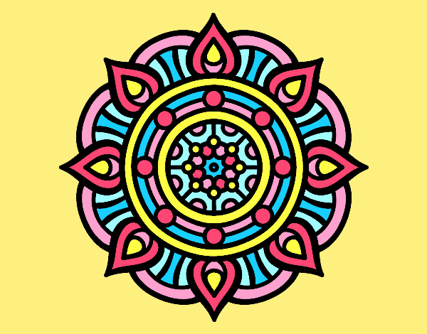 Coloring page Mandala fire points painted byLornaAnia