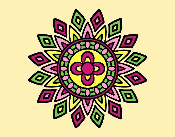 Coloring page Mandala flashes painted byLornaAnia