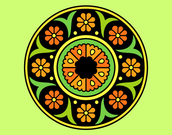 Coloring page Mandala flower painted byLornaAnia