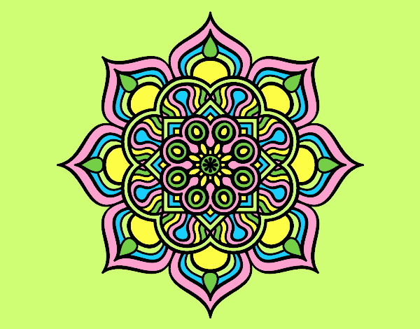 Coloring page Mandala flower of fire painted byLornaAnia