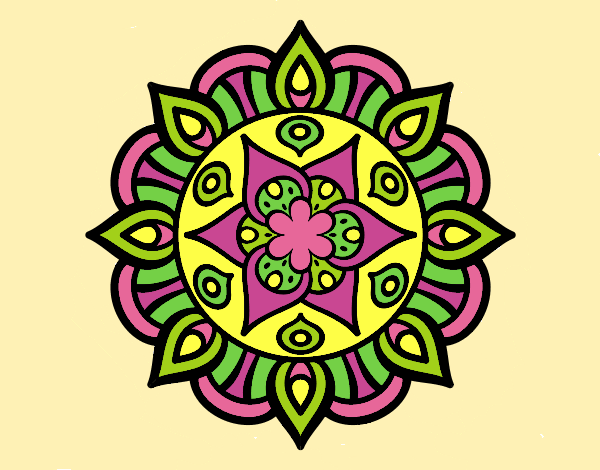 Coloring page Mandala vegetal life painted byLornaAnia