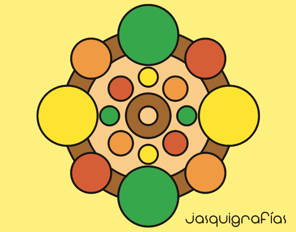 Coloring page Mandala with round painted byLornaAnia