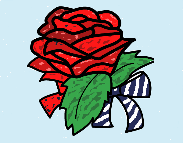 Coloring page Rose, flower painted byJena