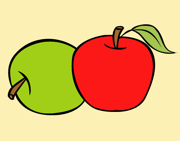 Coloring page Two apples painted byLornaAnia