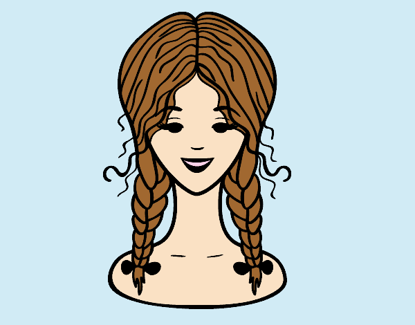 Coloring page hairstyle: two braids  painted byLornaAnia