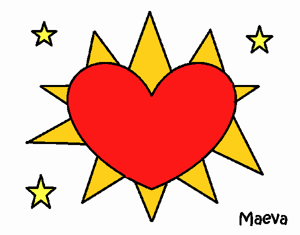 Heart-shaped sun