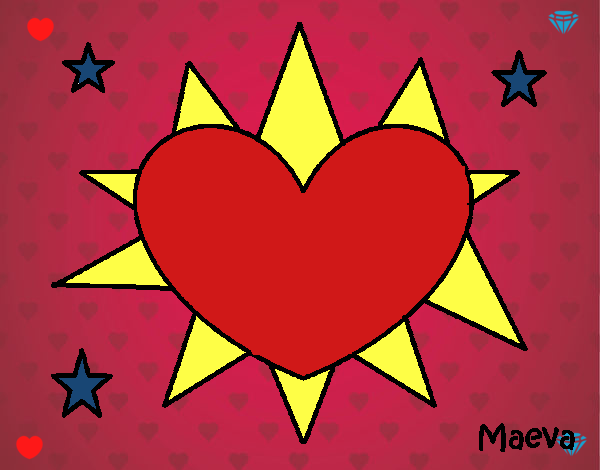 Heart-shaped sun