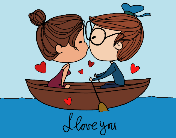 Coloring page Kiss on a boat painted bySkye