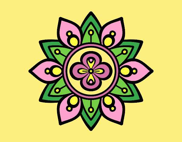 Coloring page Mandala lotus flower painted byLornaAnia