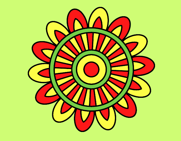 Coloring page Mandala solar painted byLornaAnia