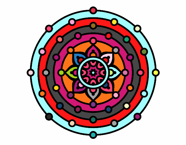 Coloring page Mandala solar system painted byRyleigh