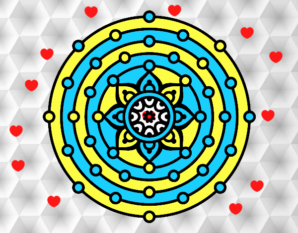 Coloring page Mandala solar system painted bySILLYCUTE